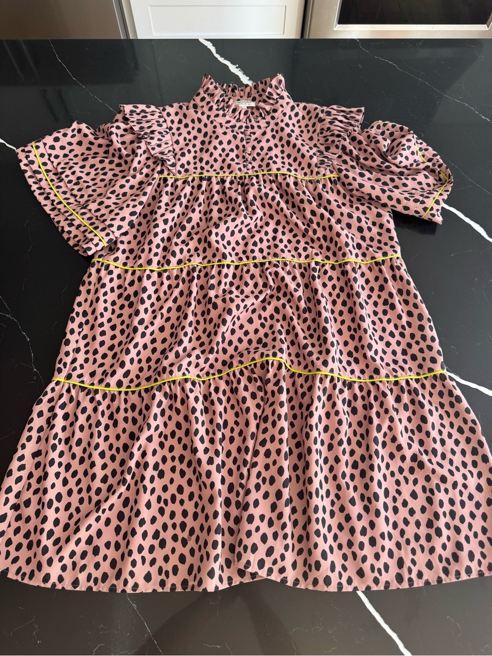 Crosby Dress with Black Spot Print